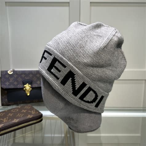 fendi beanie grey|fendi monogram beanie.